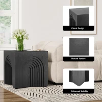 Wooden End Table with Spacious Top and Rubber Pads, No-Assembly Small Side Table for Small Spaces and Bedroom, 19'' L x 19'' W x 19'' H, Black(m-4)