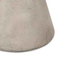 Outdoor Side Table with Highly Durable Structure, Lightweight Accent Table with Concrete Construction, 15'' L x 15'' W x 19'' H, Light Grey(m-8)