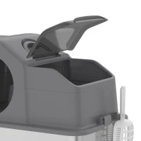 PawHut Extra Large Stainless Steel Cat Litter Box w/ High Sided, Removable Lid, Scoop, Odor Free, Non-Sticky, Dark Grey(m-12)
