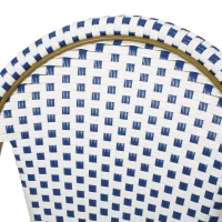 Set of 2 Outdoor Bistro Chairs with PE Rattan Weave, PE Rattan Seating with Aluminum Rust-Resistant Frame, 19'' L x 21.5'' W x 35'' H, Blue(m-4)