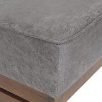 Versatile Faux Leather Cocktail Ottoman with Plush Cushion Top, Large Ottoman Coffee Table with Durable Construction, 48'' L x 27'' W x 15.5'' H, Grey(m-5)
