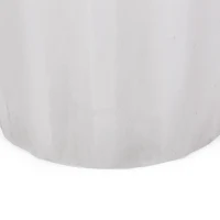 Outdoor Concrete Side Table with Subtly Fluted Cylindrical Base, Cylindrical Accent Table with Soft Wave Edge, 15.5'' L x 15.5'' W x 18'' H, Antique White(m-7)
