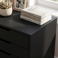 HOMCOM File Cabinet on Wheels Mobile Printer Stand with 5 Drawers for Home Office Black(m-12)