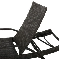 Set of 2 PE Rattan Chaise Lounge with Weather-Resistant Loungers, Adjustable Poolside Recliners with Folding Legs, 78.5'' L x 31'' W x 20.5'' H, Brown Multi(m-6)