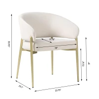 2-Piece Fabric Upholstered Kitchen Side Chairs with Curved Back, Modern Dining Chairs with High-Density Foam, 22.5'' L x 24'' W x 30.5'' H, Beige(m-3)