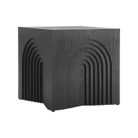 Wooden End Table with Spacious Top and Rubber Pads, No-Assembly Small Side Table for Small Spaces and Bedroom, 19'' L x 19'' W x 19'' H, Black(m-10)