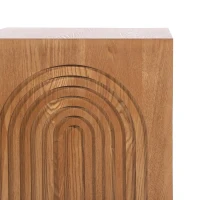 Farmhouse End Table with Rubber Floor-Protecting Pads, Accent Coffee Table for Living Room or Bedroom, 19'' L x 19'' W x 19'' H, Natural + Light Brown(m-8)