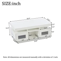 High Gloss Coffee Table with App-Controlled LED Light Strip, Functional Center Table with 2 Soft-Close Acrylic Cabinets, 39.5" L x 19.5" W x 17" H, White(m-3)