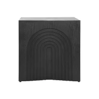 Wooden End Table with Spacious Top and Rubber Pads, No-Assembly Small Side Table for Small Spaces and Bedroom, 19'' L x 19'' W x 19'' H, Black(m-12)