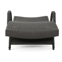 Set of 2 PE Rattan Chaise Lounge with Weather-Resistant Loungers, Adjustable Poolside Recliners with Folding Legs, 78.5'' L x 31'' W x 20.5'' H, Brown Multi(m-15)