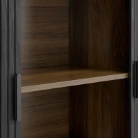 HOMCOM Fluted Sideboard Buffet Cabinet, 55" Modern Coffee Bar Cabinet with Sliding Doors and Adjustable Shelves, Black(m-12)