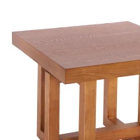 Solid Wood End Table with Sturdy Solid Wood Construction, Bedside Accent Table with Non-Slip Feet, 23.5'' L x 23.5'' W x 20.5'' H, Walnut(m-9)