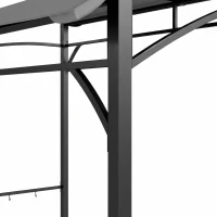Outsunny 7' x 5' Garden Grill Canopy, BBQ Grill Gazebo Tent with Steel Frame and Hooks, Outdoor Sun Shade, Charcoal Grey(m-11)