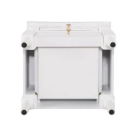 Set of 2 Modern Nightstand with Drawers and Open Shelves, Wooden Bedside Tables with Non‑Slip Rubber Feet, 19'' L x 15'' W x 22.5'' H, Milk White(m-13)