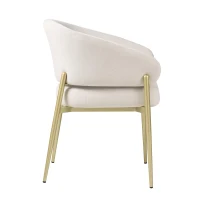 4-Piece Modern Upholstered Dining Chair Set with Curved Back, Fabric Kitchen Side Chairs with High-Density Foam, 22.5'' L x 24'' W x 30.5'' H, Beige(m-4)