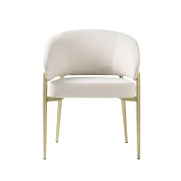 2-Piece Fabric Upholstered Kitchen Side Chairs with Curved Back, Modern Dining Chairs with High-Density Foam, 22.5'' L x 24'' W x 30.5'' H, Beige(m-2)