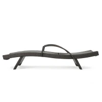 Set of 2 PE Rattan Chaise Lounge with Weather-Resistant Loungers, Adjustable Poolside Recliners with Folding Legs, 78.5'' L x 31'' W x 20.5'' H, Brown Multi(m-10)