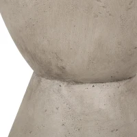 Outdoor Side Table with Highly Durable Structure, Lightweight Accent Table with Concrete Construction, 15'' L x 15'' W x 19'' H, Light Grey(m-7)
