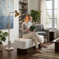 Upholstered Entryway Bench with High-Density Foam, Space-Saving Hallway Seating with Solid Wood Frame, 56.5'' L x 18.5'' W x 18'' H, Walnut(m-5)