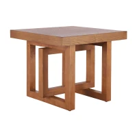 Solid Wood End Table with Sturdy Solid Wood Construction, Bedside Accent Table with Non-Slip Feet, 23.5'' L x 23.5'' W x 20.5'' H, Walnut(m-2)