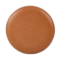 Round Storage Ottoman with Tufted Fabric Upholstery, Multi-Functional Coffee Table with Solid Wood Legs, 32'' L x 32'' W x 17.5'' H, Brown(m-9)