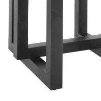 Solid Wood End Table with Non-Slip Feet and Compact Surface, Farmhouse Side Table for Small Spaces and Sofa Accent, 23.5'' L x 23.5'' W x 20.5'' H, Black(m-12)