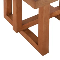Solid Wood End Table with Sturdy Solid Wood Construction, Bedside Accent Table with Non-Slip Feet, 23.5'' L x 23.5'' W x 20.5'' H, Walnut(m-11)