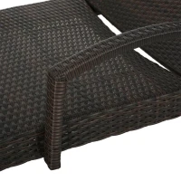 Set of 2 PE Rattan Chaise Lounge with Weather-Resistant Loungers, Adjustable Poolside Recliners with Folding Legs, 78.5'' L x 31'' W x 20.5'' H, Brown Multi(m-4)