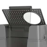 PawHut XL Stainless Steel Litter Box w/ 100° Flip Top, Scoop, Side Top Dual Entry, Odor Free, Easy Cleaning, Anti Leakage(m-9)