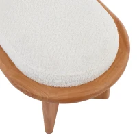 Solid Wood End-of-Bed Bench with High-Resilience Foam, Space-Saving Hallway Seating with Solid Wood Frame, 47'' L x 17.5'' W x 17'' H, Natural Wood(m-10)
