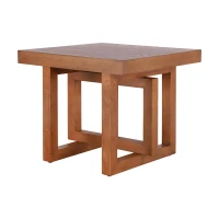 Solid Wood End Table with Sturdy Solid Wood Construction, Bedside Accent Table with Non-Slip Feet, 23.5'' L x 23.5'' W x 20.5'' H, Walnut(m-15)