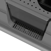 PawHut XL Stainless Steel Litter Box w/ 100° Flip Top, Scoop, Side Top Dual Entry, Odor Free, Easy Cleaning, Anti Leakage(m-12)