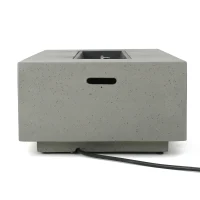 50,000 BTU Propane Fire Table with Powder-Coated Iron Frame, Smokeless Liquid Fireplace with Durable Construction, 56'' L x 26'' W x 15'' H, Light Gray(m-12)
