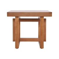 Solid Wood End Table with Sturdy Solid Wood Construction, Bedside Accent Table with Non-Slip Feet, 23.5'' L x 23.5'' W x 20.5'' H, Walnut(m-13)