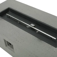 50,000 BTU Propane Fire Table with Powder-Coated Iron Frame, Smokeless Liquid Fireplace with Durable Construction, 56'' L x 26'' W x 15'' H, Light Gray(m-9)