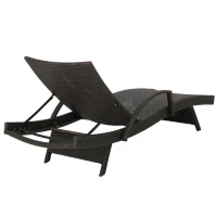 Set of 2 PE Rattan Chaise Lounge with Weather-Resistant Loungers, Adjustable Poolside Recliners with Folding Legs, 78.5'' L x 31'' W x 20.5'' H, Brown Multi(m-12)