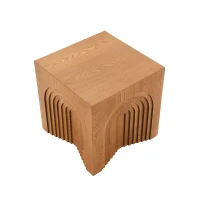 Farmhouse End Table with Rubber Floor-Protecting Pads, Accent Coffee Table for Living Room or Bedroom, 19'' L x 19'' W x 19'' H, Natural + Light Brown(m-11)