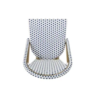 Set of 2 Outdoor Bistro Chairs with PE Rattan Weave, PE Rattan Seating with Aluminum Rust-Resistant Frame, 19'' L x 21.5'' W x 35'' H, Blue(m-7)