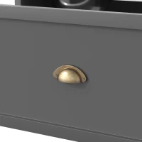 PawHut Elevated Dog Bowls Raised Pet Feeding Station with Storage 2 Stainless Steel Bowls, 23.6"x11.8" x14.2", Grey(m-10)