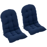 Outsunny Adirondack Chair Cushions Set of 2 with Ties, Navy Blue(m-9)