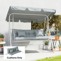 Outsunny 4-Piece Back and Seat Cushion Pillows Replacement and Pillows, Patio Chair Cushions Set with Ties, Light Grey(m-8)