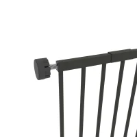 PawHut 29"-58" Wide Pet Gate with Door Dog Gate and Barrier Indoor for Stairs Includes 7", 8", 12" Extensions Kit, 30 Inch Tall Pressure-Mounted Safety Gate, Black(m-10)