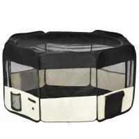 PawHut 49.2-inch Soft Pet Playpen Folding Dog Pen Outdoor with Bag(m-11)