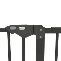 PawHut 29"-58" Wide Pet Gate with Door Dog Gate and Barrier Indoor for Stairs Includes 7", 8", 12" Extensions Kit, 30 Inch Tall Pressure-Mounted Safety Gate, Black(m-11)