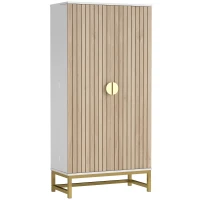 HOMCOM 47" Kitchen Pantry Cabinet, Freestanding Kitchen Storage Cabinet with 12 Door Shelves and Adjustable Shelves, White(m-2)