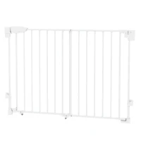 PawHut 29"-44" Wide Dog Gate, 29" H, Pet Gate with Auto-Close, Single Hand Operation, Wall-Mounted, No-Threshold Design(m-11)