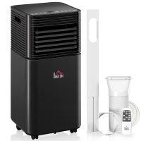 HOMCOM 8000 BTU Portable Air Conditioner with Dehumidifier, Cooling Fan, Sleep, Remote, 24H Timer, Auto Off, Black