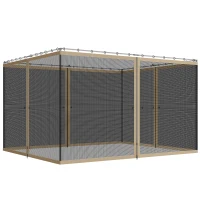 Outsunny Replacement Mosquito Netting for Gazebo 10' x 12' Black Screen Walls for Canopy with Zippers, Khaki(m-2)
