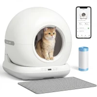 PawHut 72L Automatic Litter Box, Self Cleaning Litter Box, App Control, Odor & Noise Control, Safety Sensors, Deodorant Gel(m-9)