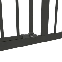 PawHut 29"-58" Wide Pet Gate with Door Dog Gate and Barrier Indoor for Stairs Includes 7", 8", 12" Extensions Kit, 30 Inch Tall Pressure-Mounted Safety Gate, Black(m-12)